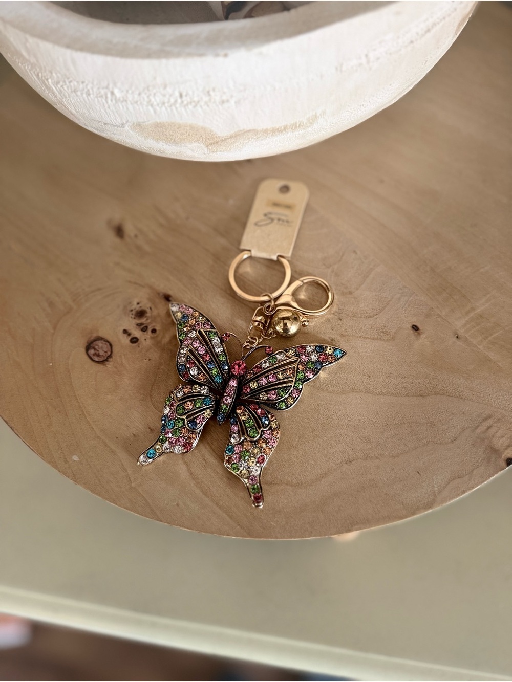 Crystal Butterfly Keychain Charm - Multicolor - Picture 2 of 4